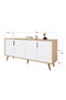 Hanah Home Sırma 4815 Consola Roble Zafiro y Blanco